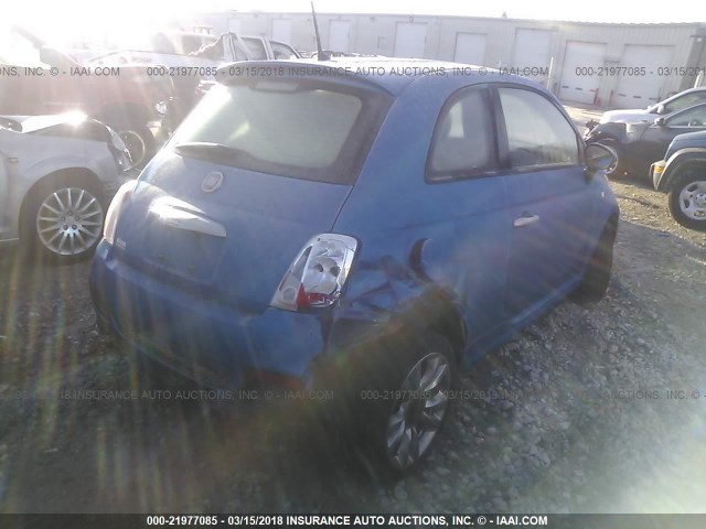 3C3CFFBR3FT690093 - 2015 FIAT 500 SPORT BLUE photo 4