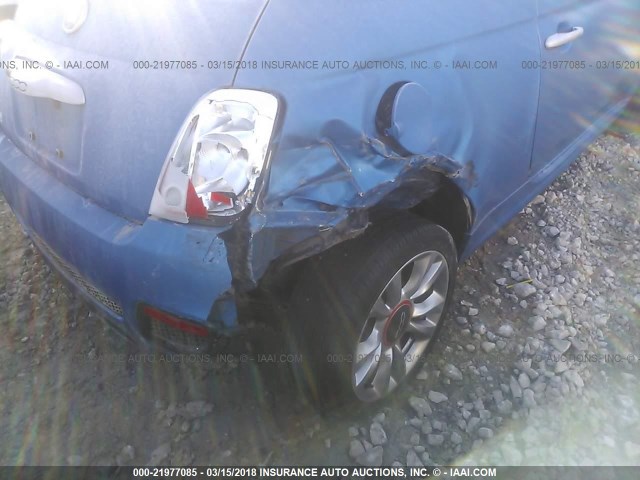 3C3CFFBR3FT690093 - 2015 FIAT 500 SPORT BLUE photo 6