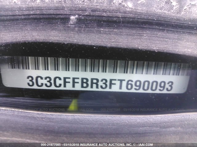 3C3CFFBR3FT690093 - 2015 FIAT 500 SPORT BLUE photo 9