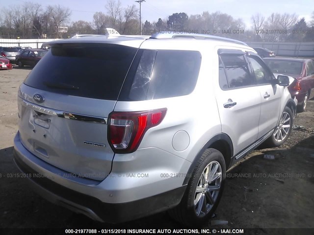 1FM5K7F8XGGC50056 - 2016 FORD EXPLORER LIMITED SILVER photo 4