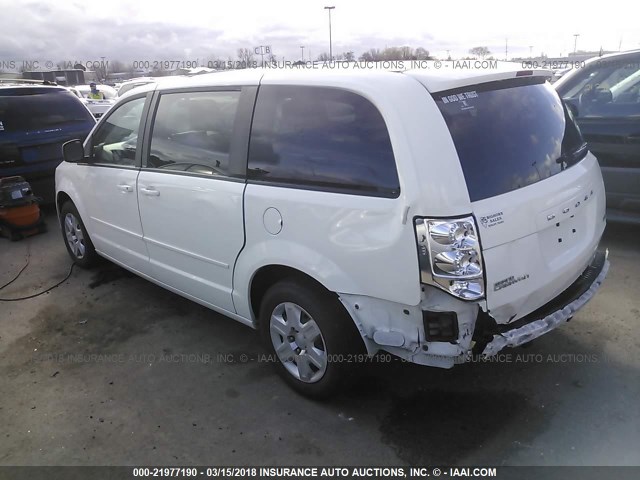 2C4RDGBG0CR323621 - 2012 DODGE GRAND CARAVAN SE WHITE photo 3