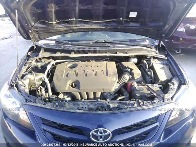 5YFBU4EE1CP043278 - 2012 TOYOTA COROLLA S/LE BLUE photo 10