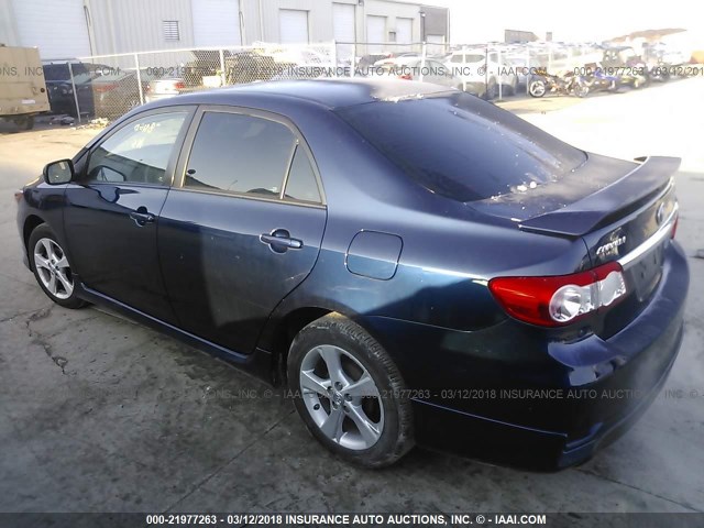 5YFBU4EE1CP043278 - 2012 TOYOTA COROLLA S/LE BLUE photo 3
