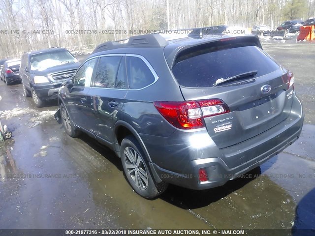 4S4BSENC2J3236003 - 2018 SUBARU OUTBACK 3.6R LIMITED GRAY photo 3