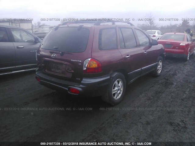 KM8SC73DX3U436788 - 2003 HYUNDAI SANTA FE GLS/LX MAROON photo 4