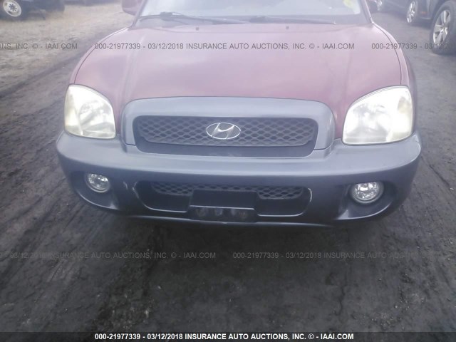 KM8SC73DX3U436788 - 2003 HYUNDAI SANTA FE GLS/LX MAROON photo 6