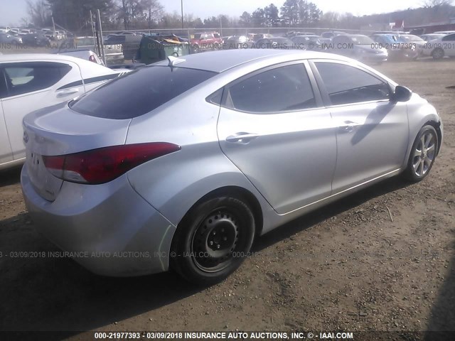 KMHDH4AE8CU183412 - 2012 HYUNDAI ELANTRA GLS/LIMITED SILVER photo 4