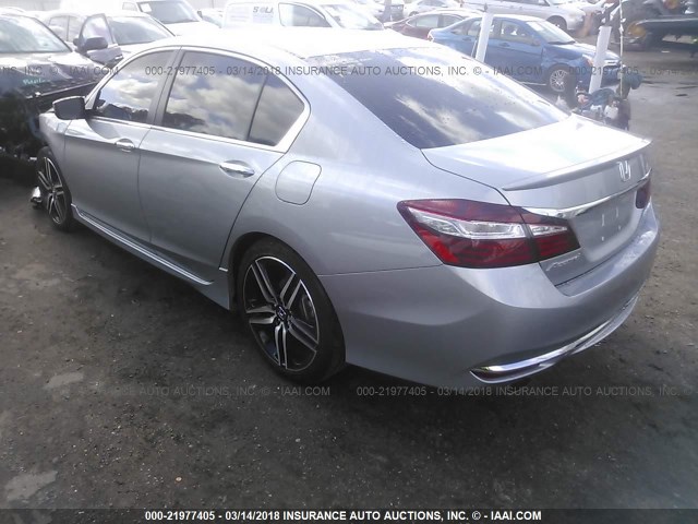 1HGCR2F50HA210011 - 2017 HONDA ACCORD SPORT ვერცხლისფერი ფოტო 3