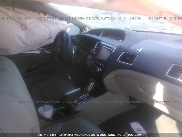 19XFB2F9XFE266471 - 2015 HONDA CIVIC EXL WHITE photo 5