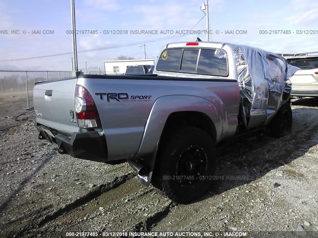3TMMU4FN1EM068943 - 2014 TOYOTA TACOMA DOUBLE CAB LONG BED SILVER photo 4