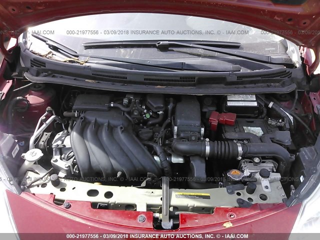 3N1CE2CPXFL361429 - 2015 NISSAN VERSA NOTE S/S PLUS/SV/SL/SR RED photo 10