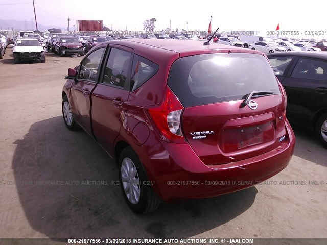 3N1CE2CPXFL361429 - 2015 NISSAN VERSA NOTE S/S PLUS/SV/SL/SR RED photo 3