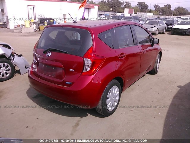 3N1CE2CPXFL361429 - 2015 NISSAN VERSA NOTE S/S PLUS/SV/SL/SR RED photo 4