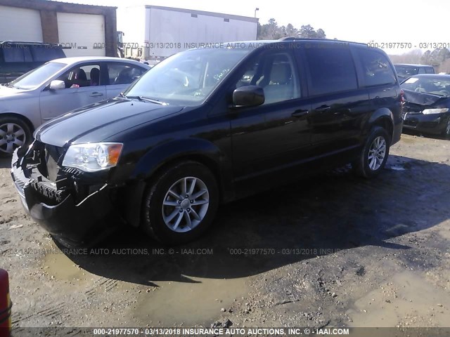 2C4RDGCG7FR523835 - 2015 DODGE GRAND CARAVAN SXT BLACK photo 2