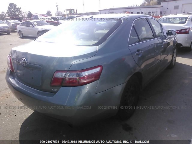 4T1BE46K97U525874 - 2007 TOYOTA CAMRY NEW GENERAT CE/LE/XLE/SE GREEN photo 4