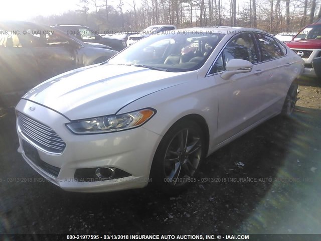 3FA6P0K96DR289463 - 2013 FORD FUSION TITANIUM WHITE photo 2