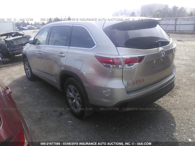 5TDZKRFH8GS121708 - 2016 TOYOTA HIGHLANDER LE/LE PLUS SILVER photo 3