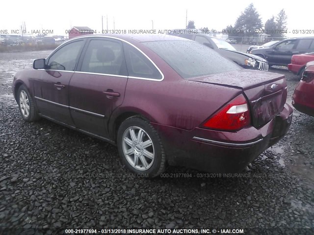 1FAFP25126G114767 - 2006 FORD FIVE HUNDRED LIMITED MAROON photo 3