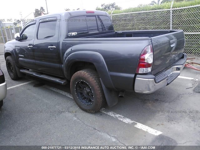3TMJU4GN8AM101626 - 2010 TOYOTA TACOMA DOUBLE CAB PRERUNNER GRAY photo 3