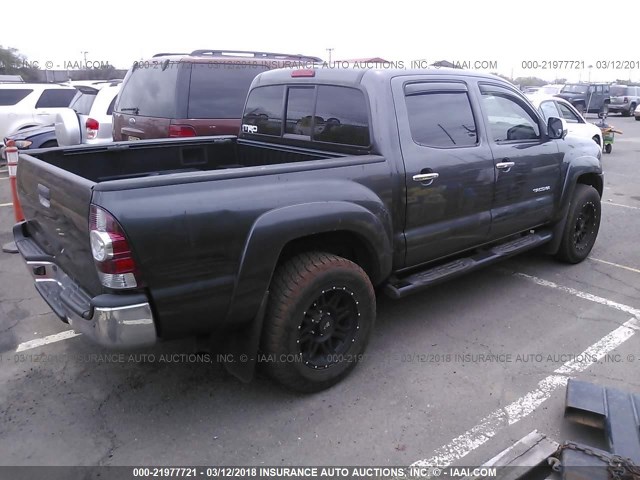 3TMJU4GN8AM101626 - 2010 TOYOTA TACOMA DOUBLE CAB PRERUNNER GRAY photo 4