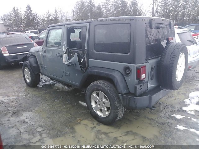 1C4HJWDG9FL557720 - 2015 JEEP WRANGLER UNLIMITE SPORT GRAY photo 3