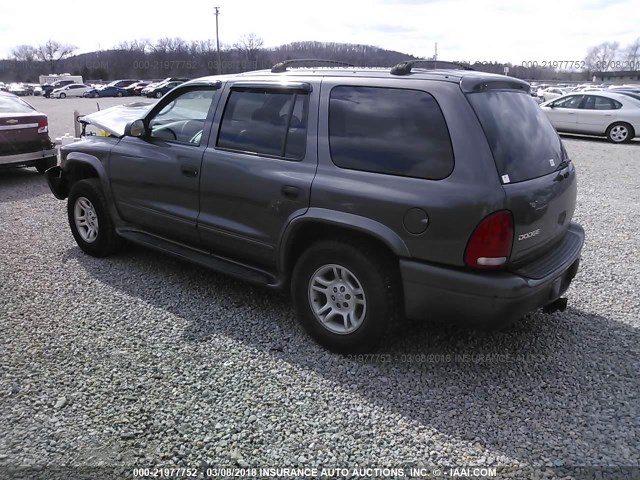 1D4HS48N83F572023 - 2003 DODGE DURANGO SLT GRAY photo 3