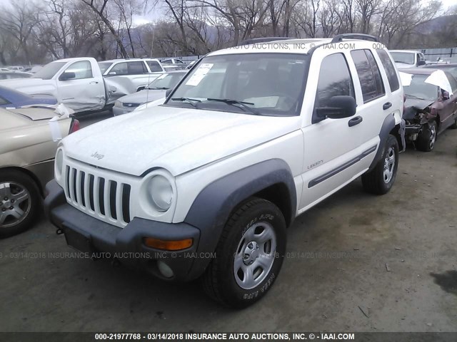 1J4GL48K44W103437 - 2004 JEEP LIBERTY SPORT WHITE photo 2