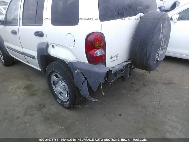 1J4GL48K44W103437 - 2004 JEEP LIBERTY SPORT 白色 照片 6