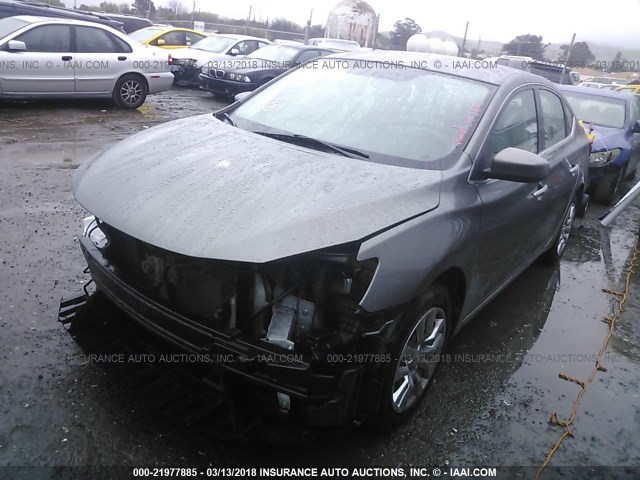 3N1AB7AP8GL651363 - 2016 NISSAN SENTRA S/SV/SR/SL GRAY photo 2