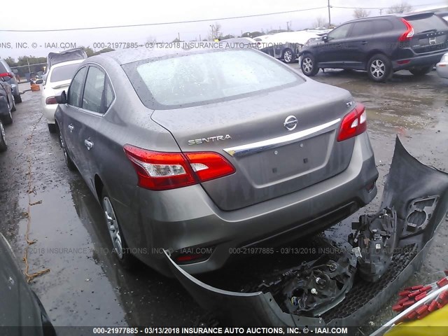 3N1AB7AP8GL651363 - 2016 NISSAN SENTRA S/SV/SR/SL GRAY photo 3