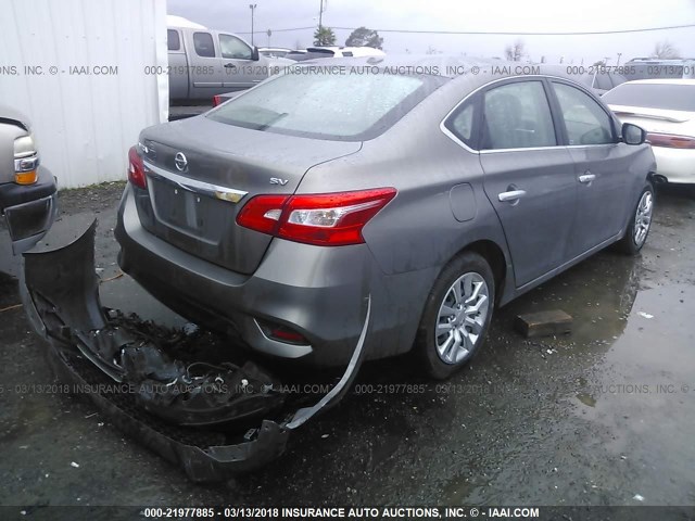 3N1AB7AP8GL651363 - 2016 NISSAN SENTRA S/SV/SR/SL GRAY photo 4