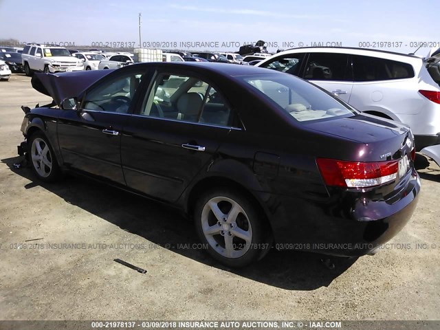 5NPEU46F16H018080 - 2006 HYUNDAI SONATA GLS/LX PURPLE photo 3