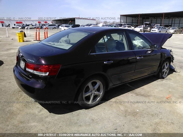 5NPEU46F16H018080 - 2006 HYUNDAI SONATA GLS/LX PURPLE photo 4