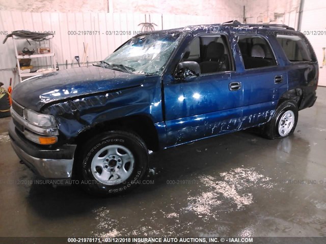 1GNEK13Z33J262214 - 2003 CHEVROLET TAHOE K1500 BLUE photo 2