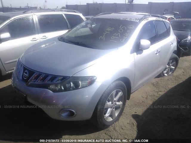 JN8AZ18U89W105746 - 2009 NISSAN MURANO S/SL SILVER photo 2