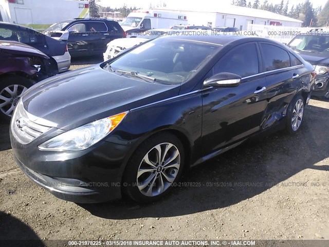 5NPEC4AB7EH852487 - 2014 HYUNDAI SONATA SE/LIMITED BLACK photo 2