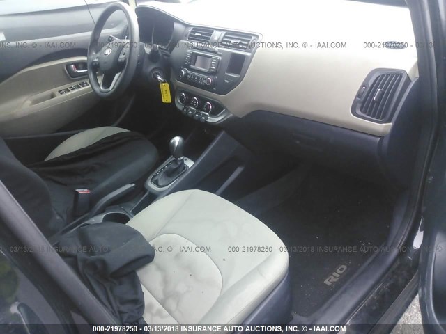 KNADM4A36E6340244 - 2014 KIA RIO LX BLACK photo 5