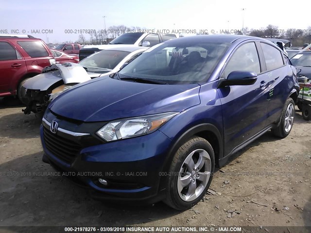 3CZRU5H54HM707856 - 2017 HONDA HR-V EX BLUE photo 2