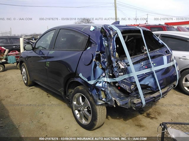 3CZRU5H54HM707856 - 2017 HONDA HR-V EX BLUE photo 3