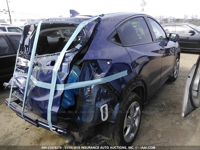 3CZRU5H54HM707856 - 2017 HONDA HR-V EX BLUE photo 4