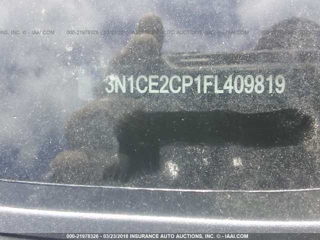 3N1CE2CP1FL409819 - 2015 NISSAN VERSA NOTE S/S PLUS/SV/SL/SR BLACK photo 9