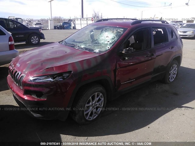 1C4PJMAB6GW193426 - 2016 JEEP CHEROKEE SPORT BURGUNDY photo 2