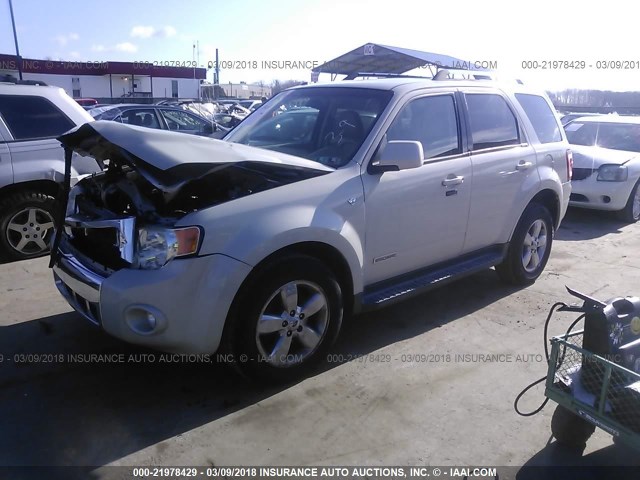 1FMCU94198KB40679 - 2008 FORD ESCAPE LIMITED WHITE photo 2