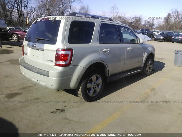 1FMCU94198KB40679 - 2008 FORD ESCAPE LIMITED WHITE photo 4