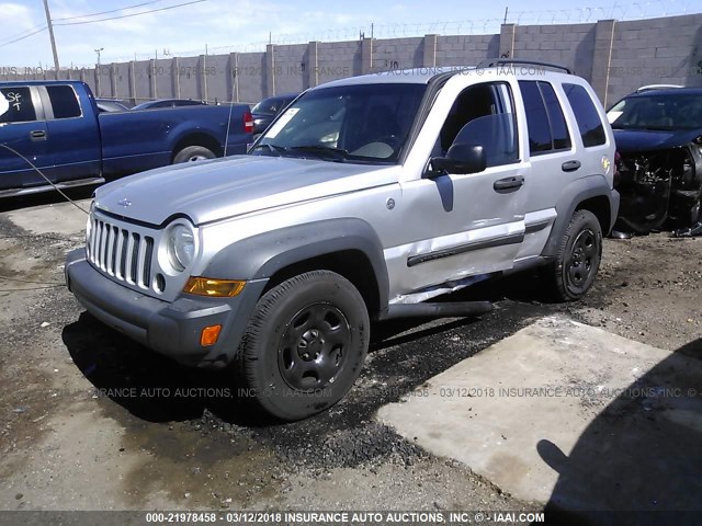 1J4GL48KX6W208437 - 2006 JEEP LIBERTY SPORT 银色 照片 2