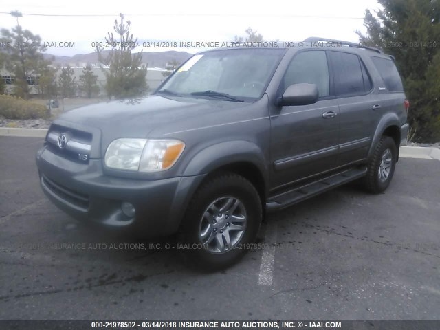 5TDBT48A55S239729 - 2005 TOYOTA SEQUOIA LIMITED GRAY photo 2