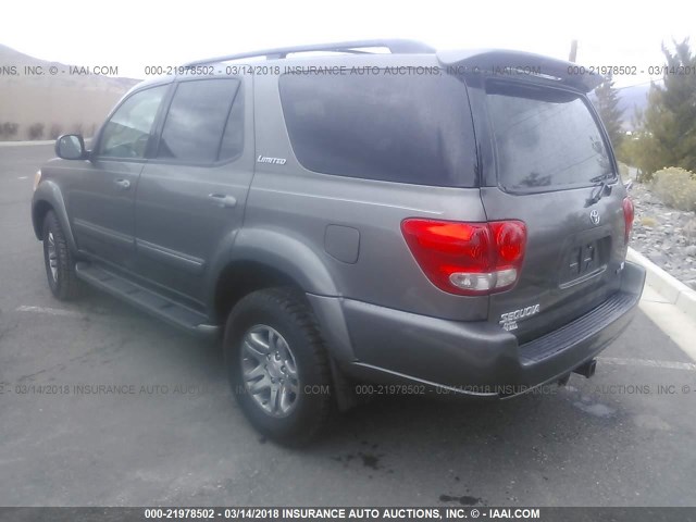 5TDBT48A55S239729 - 2005 TOYOTA SEQUOIA LIMITED GRAY photo 3