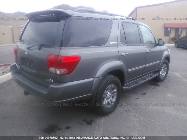 5TDBT48A55S239729 - 2005 TOYOTA SEQUOIA LIMITED GRAY photo 4