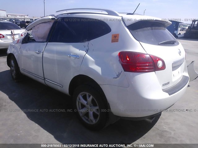 JN8AS5MTXBW188854 - 2011 NISSAN ROGUE S/SV/KROM WHITE photo 3