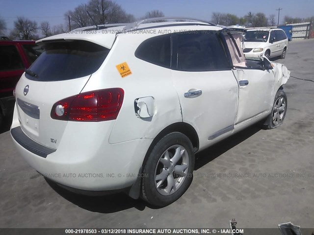 JN8AS5MTXBW188854 - 2011 NISSAN ROGUE S/SV/KROM WHITE photo 4